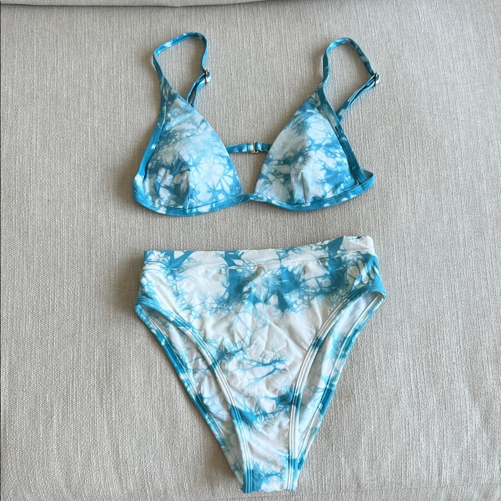L*Space aqua Tie-Dye Bikini Set
